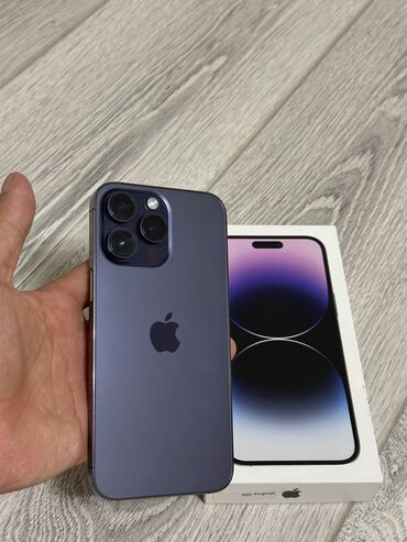 бу телефоны ош: IPhone 14 Pro Max, Б/у, 256 ГБ, Deep Purple, Коробка, 90 %