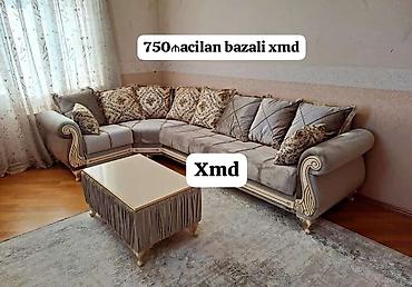 prixoji mebel 2025: Künc divan dəsti – bazalı, açılan model. - Zərif klassik dizayn — 1
