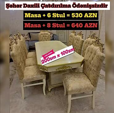 bayram: Qonaq otağı üçün, Yeni, Açılmayan, Dördbucaq masa, 6 stul — 1