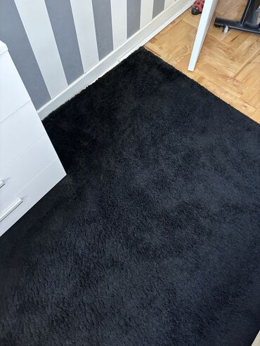 rebrasti pamuk materijal: Carpet, Rectangle, color - Black