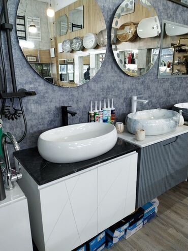 Təmir və tikinti: Oval formalı, ağ rəngli keramika lavabo, hamam otaqları üçün nəzərdə