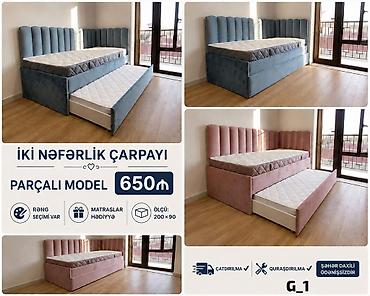 Мебель: İki nəfərlik çarpayı – parçalı model - Ölçü: 200 × 90 - Aşağıdan — 1