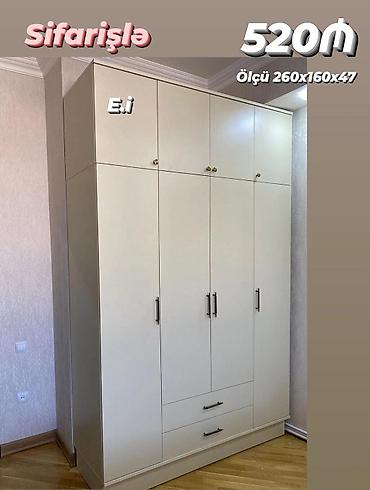 paltar şkafı qiyməti: Düz dolab, Yataq otağı üçün, Paltar üçün, Açılan, Korpuslu, 3 qapılı — 1