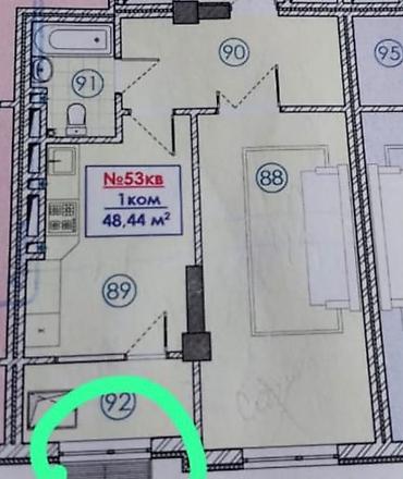 1 комната, 48 м², Тунгуч мкр Элитка, 8 этаж, ПСО (под самоотделку) at lalafo.kg 1 комната, 48 м², Тунгуч мкр Элитка, 8 этаж, ПСО (под самоотделку)