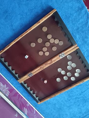 Нарды: Набор для игры в нарды (складное поле) - Деревянная складная доска на — 2