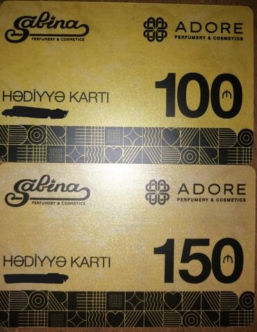 adore hədiyyə kartı: Biri 90 o biri 135 manata satılır. Adore və Sabina mağazalarında