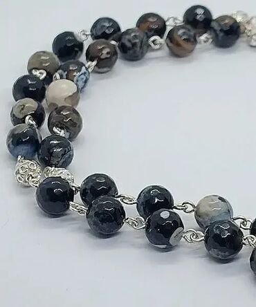 Ogrlice: Lančić, Handmade, Materijal: Kristal, Perlice, Srebro — 4