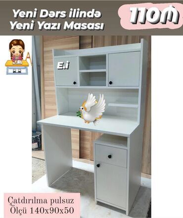 Masa və oturacaq dəstləri: Oğlan və qız üçün, Yeni, Yazı masası