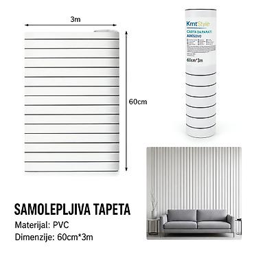 KMT 3D zidna nalepnica sa rešetkastim dezenom, rolna 3210583