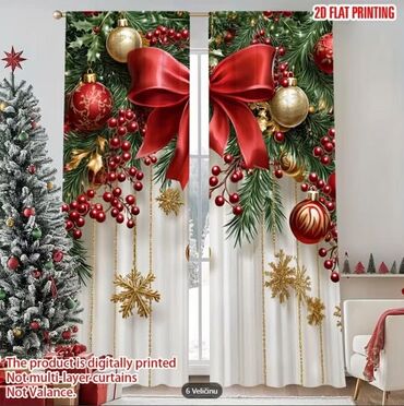 Ostali proizvodi za kuću: Novogodišnje zavese Dimenzije 150x60cm Cena 1700din/2kom kao na slici — 6