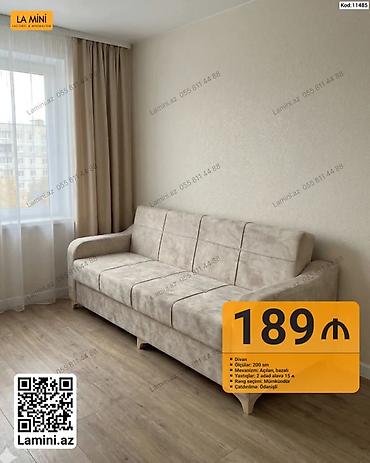 Divan – La Mini - Ölçü: 200 sm - Mexanizm: Açılan, bazalı (yataq