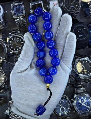 Təsbehlər: Şüşə bəzəkli təsbeh – bir neçə rəng variantı - Material: cilalanmış — 12