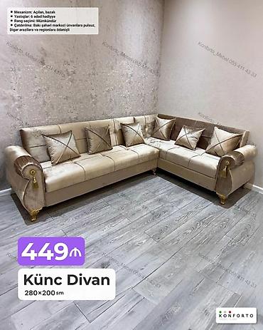 Künc divan – 280×200 sm - Mexanizm: açılan, bazalı (yataq funksiyası) lalafo.az -da Künc divan – 280×200 sm - Mexanizm: açılan, bazalı (yataq funksiyası)