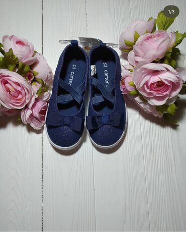 обувь 24 размер: Слипоны от Carter’s Темно-синие сникерсы с мягкой стелькой и простым