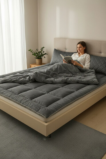 Yorğanlar, adyallar: Yeni Böyüklər üçün İki nəfərlik Qış üçün Polyester Yorğan, Ödənişli çatdırılma — 1