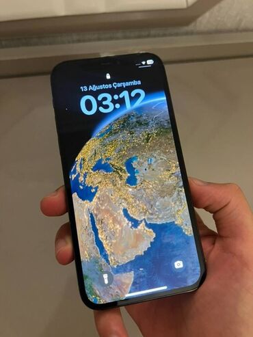 Apple iPhone: IPhone 12 Pro Max, 256 GB, Pacific Blue, Zəmanət, Face ID, Sənədlərlə