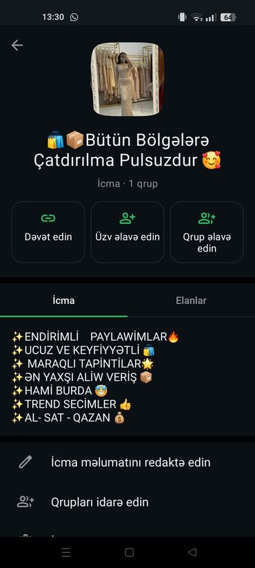 Tofas: Onlayin satiw qrupum var tam güvənli qrupdur yalnız xanımlardan ibarət
