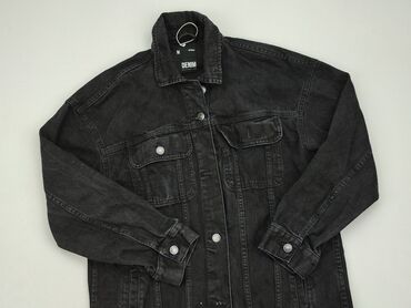 kurtka jeansowa z nadrukiem na plecach: Damska Kurtka Jeansowa, SinSay, M (EU 38), stan - Dobry