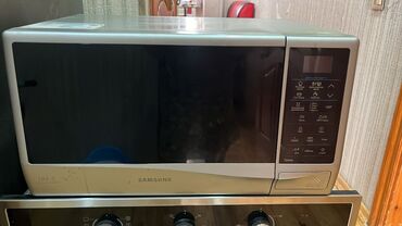 pizza soba: Mikrodalğalı soba Samsung, Ayrıca dayanan, Mikrodalğalar ilə, rəng - Boz