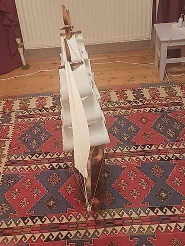 model: Böyük ölçülü dekorativ yelkənli gəmi maketi - Material: ağac gövdə — 9