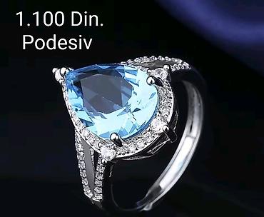 mona bih torbe: Elegantni posrebreni podesivi prsten od hirurskog čelika sa žigom — 1