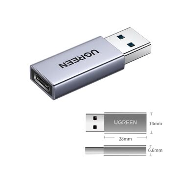 USB хабы: Переходник скоростной UGREEN, адаптер USB-A папа USB-C мама