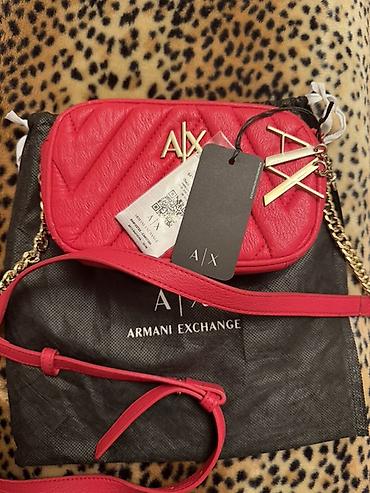 Çantalar: Armani Exchange (A|X) qadın çiyin/çarpaz çanta - Rəng: parlaq qırmızı — 2