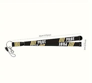Digər aksesuarlar: Aviator mövzulu boyun ilgəyi (lanyard) - Dizayn: qara zəmində sarı — 4