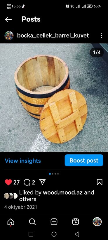 Bağ və bostan üçün digər məhsullar: Turşu tutma üçün qapaqlı xalis palıd çəlləklər. sifarişlə — 13