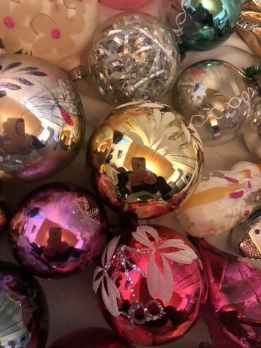 Yeni il oyuncaqları və bəzəkləri: Məhsul: Şaxta baba və Yeni il ağacı üçün qədim şüşə oyuncaqlar dəsti — 5