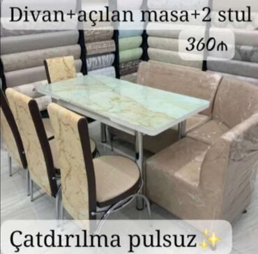 Divan və masa dəstləri: Yeni, Mətbəx üçün, Açılan