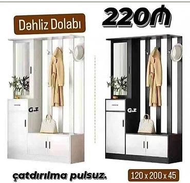 Dəhliz dolabları: Dəhliz üçün funksional və yığcam dolab. Dolabda güzgü, üst dolabça və — 8