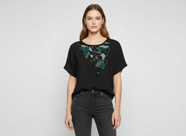 bluzka z cekinami pepco: H&M, Bluzka damska, rozmiar L