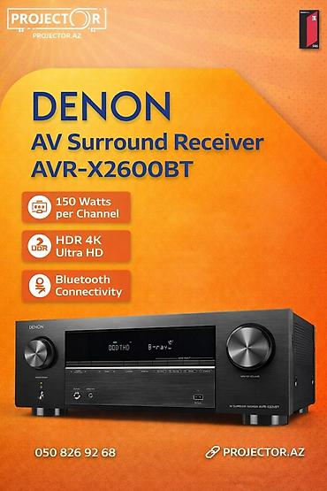 ses güclendirici: DENON AVR-X2600BT AV Surround Receiver - Hər kanal üçün 150W güc - — 1
