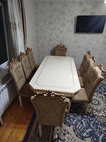 tek carpayllar: Masa dəsti əla vəziyyətdə yenidi. 8stulla satılır 450₼. Ünvan Kirov — 1
