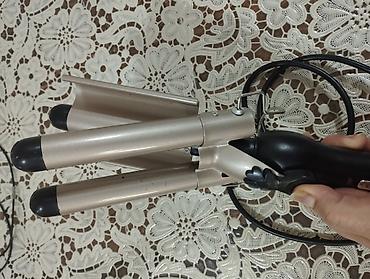 stolustu ventilator: Üçlü büzmə saç maşası (wave curler) - 3 borulu dizayn: dərin, vahid — 4