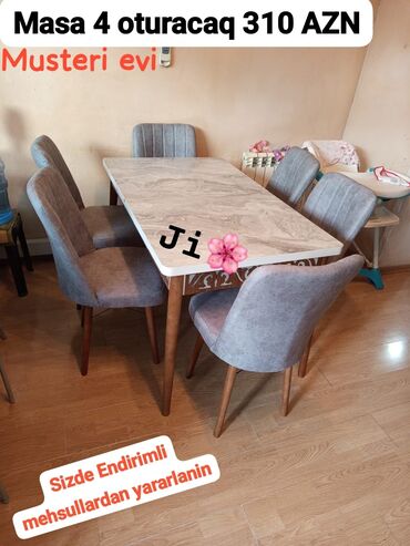 metbex mebellerinin qiymeti: 🇹🇷Turkiye istehsali. Metbex masa desti Masa 4oturacaq Masa 80*130