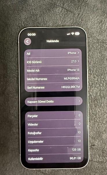 ayfon adapdiri: IPhone 13, 128 GB, Ağ, Simsiz şarj, Barmaq izi, Face ID — 6