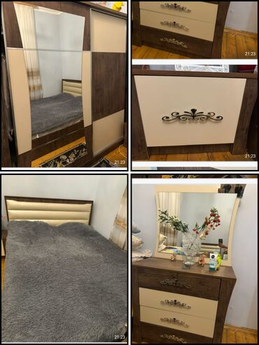 Divan və kreslo dəstləri: İkinəfərlik çarpayı, Dolab, Termo, 2 tumba, İşlənmiş