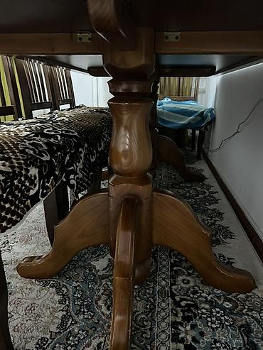 dinner table: Обеденный гарнитур: стол + стулья - Классический прямоугольный стол с — 2