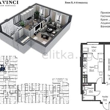 Продажа квартир: 2 комнаты, 65 м², Асанбай мкр Элитка, 11 этаж, ПСО (под самоотделку) — 6