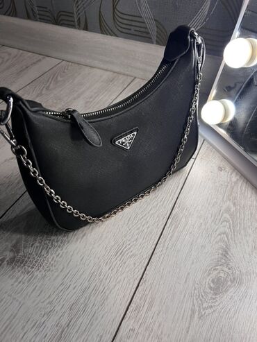 косметичка сумка: Классикалык сумка, Prada, Материалы: Эко булгаары, Сыдырмалуу, Аялдарга