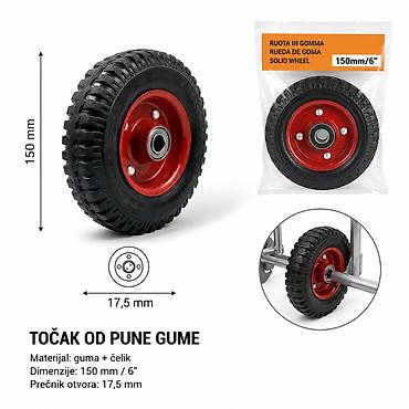 Kompletni točkovi: KMT Pu 9367909 Točak od pune gume za kolica i transportne platforme — 1