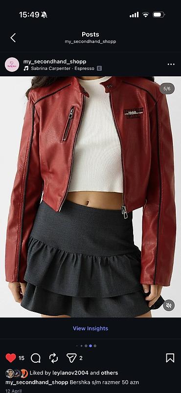 ic geyim: Dəri kurtka, Bershka, S — 4