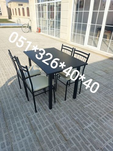 Sifarişlə masa və oturacaq dəstləri: Dördbucaq masa, Mətbəx üçün, Qonaq otağı üçün, Dəhliz üçün, 4 nəfər, Açılan, Azərbaycan, Zəmanətli — 9