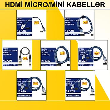 Digər kompüter aksesuarları: HDMİ Micro/Mini Kabellər ⭐HDMİ micro to HDMİ 0,3m 4K 60HZ – 15 AZN — 1