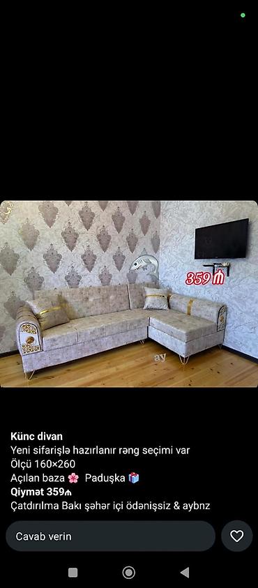 mətbəx kunc divanı: Künc divan, Yeni — 1