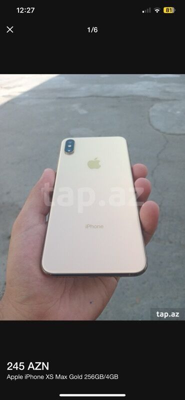 a30s ekran: IPhone Xs Max, 256 GB, Qızılı, Face ID
