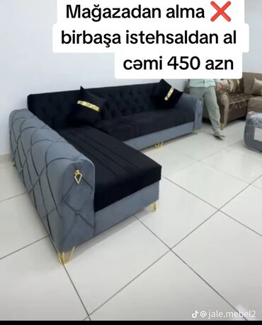 диван и 2 кресла мягкая мебель: Künc divan, Yeni, Açılan, Bazalı, Parça, Şəhərdaxili pulsuz çatdırılma