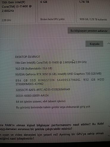 windows: Güclü oyun və iş stansiyası – tam masaüstü set Komponentlər: - — 4